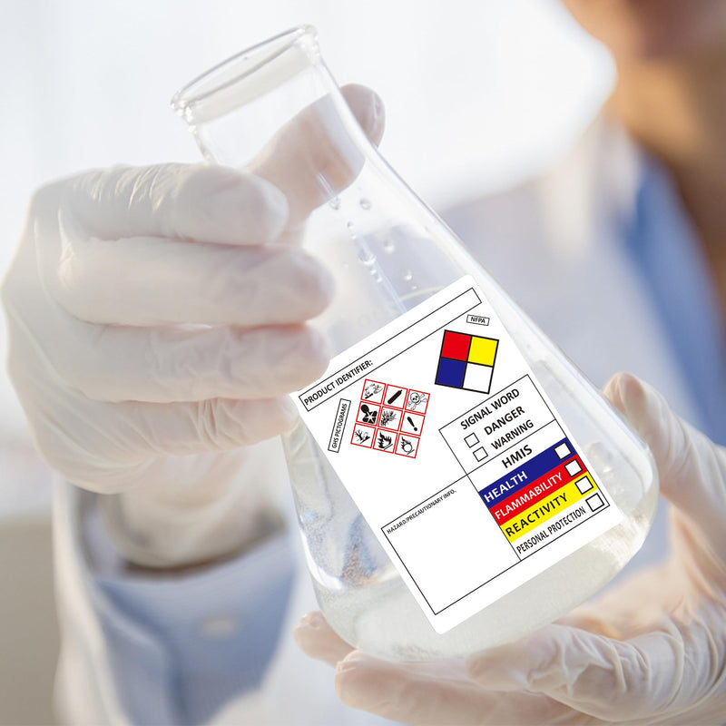 [Australia - AusPower] - SDS OSHA Data Labels for Chemical Safety 3×4 Inch MSDS Stickers with GHS Pictograms HMIS & Hazard Compliant Secondary Containers, 100 Stickers Per Roll 1 Roll 
