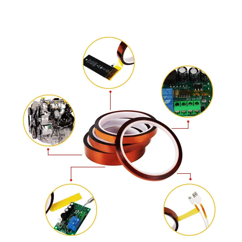 [Australia - AusPower] - High Temperature Heat Resistant Tape (1 inch X 108 FT) Polyimide Film Adhesive Tape Heat Press Tape Sublimation Tape - for 3D Print Bed,Soldering,Protecting CPU, PCB Circuit Board etc. 25mm x 33M 