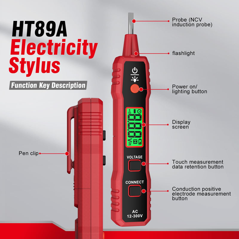 [Australia - AusPower] - Voltage Tester, HABOTEST Voltage Tester with LCD Display, Live/Null Wire Tester, Electrical Tester Buzzer Alarm and Flashlight, Wire Breakpoint Finder for Home,Car,Light 