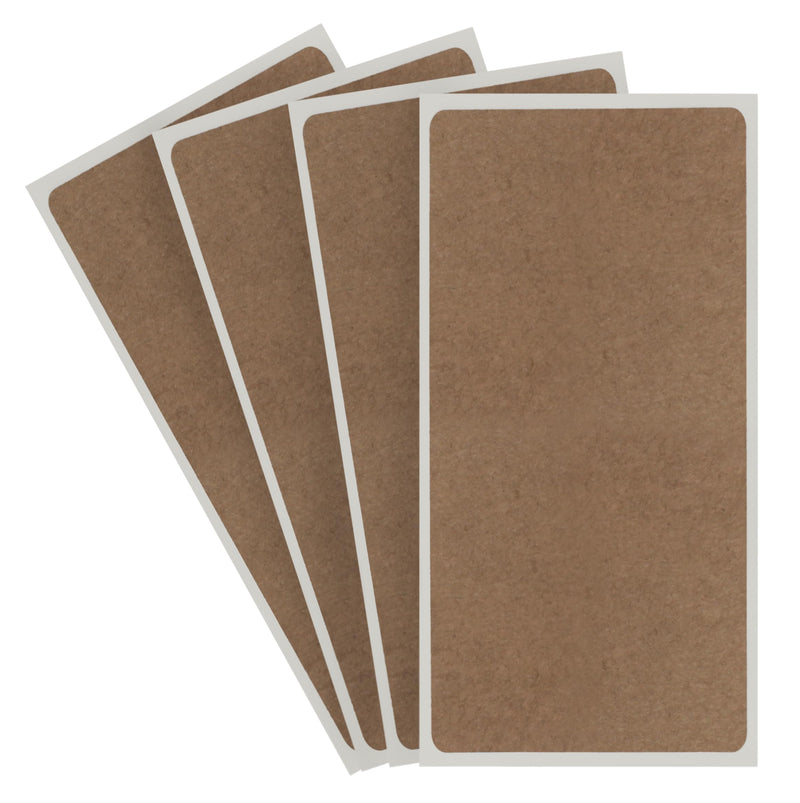 ChromaLabel Kraft Rectangle Labels on Sheets, 100 Stickers per Pack, 2 x 4 Inch