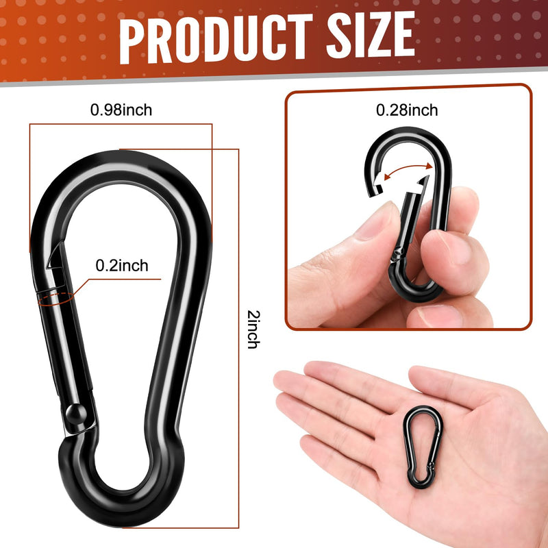 [Australia - AusPower] - 6 Pcs Spring Snap Hooks, 2 Inch Carabiner Clip, Heavy Duty Carabiners Snap Hooks Quick Link for Indoor and Outdoor Activity, Camping, Climbing, Fishing, Hiking 6 