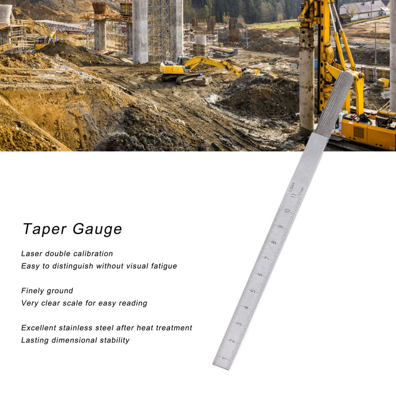 [Australia - AusPower] - 0.5-11mm Taper Gauge, Stainless Steel Welding Wedge Gap Feeler, Measures Hole & Slot Sizes 