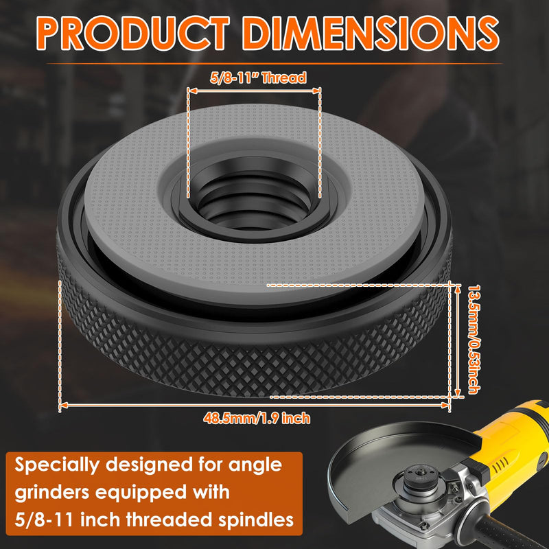 3Pcs Angle Grinder Flange Nut Steel 5/8 Inch - 11 Thread Quick Change Grinder Machine Locking Nut for Diamond Cutting Disc Cup Wheel