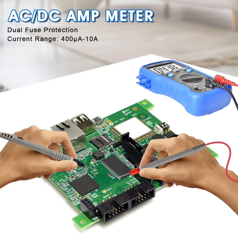 [Australia - AusPower] - Digital Multimeter Tester 4000 Counts, AC DC Volt Ohm Amp Meter Auto Ranging Circuit Electrical Tester Tools Test Voltage, Current, Resistance, Diodes, Batteries Automotive Multimeter Kit 