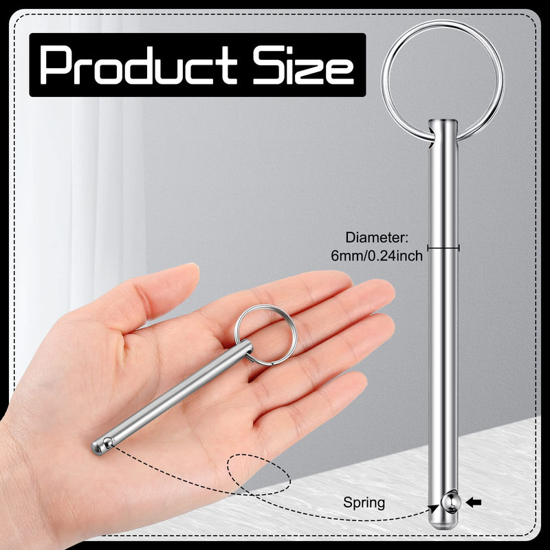[Australia - AusPower] - LEIFIDE Quick Release Pin for Bimini Top,Diameter 0.25 inch, Usable Length 2 x 19/25'' (70mm) Total Length 3 x 3/20'' (80mm) Bimini Top Pin Marine Hardware Pin Stainless Steel Trailer Pin (8 Pcs) 8 