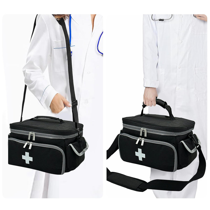 [Australia - AusPower] - Nebulizer Carrying Case for Travel, with Shoulder Strap for Tabletop or Portable Nebulizer, Nebulizer Accessories and Supplies, First Responder Bag, Medical Bag Empty 