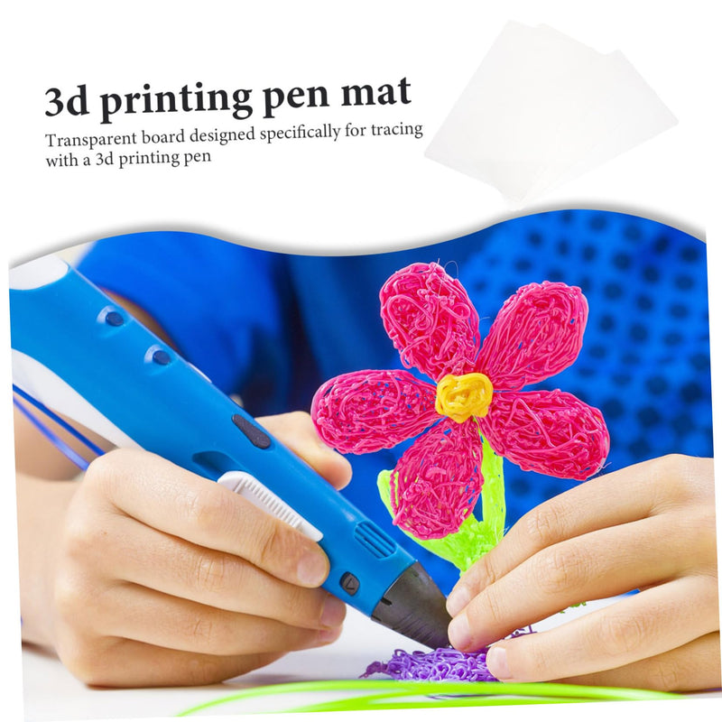 [Australia - AusPower] - EXCEART 10pcs Transparent Drawing Board 3D Pen Pad 3D Pen Stencils 3D Printer Pen Mat 3dpen Pad 3 Accessories Drawing Paper for Kids Plastic Basic Template PVC Album White Canvas Child 