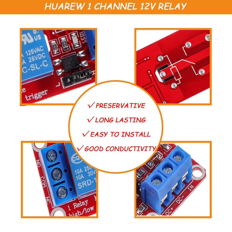 [Australia - AusPower] - 1-Channel 12V Relay Module with optocoupler Isolation Supports high and Low Level triggering (Pack of 10) 