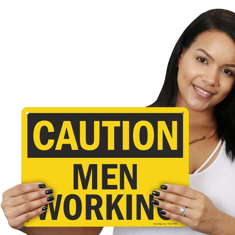 SmartSign "Caution - Men Working" Sign | 10" x 14" Aluminum