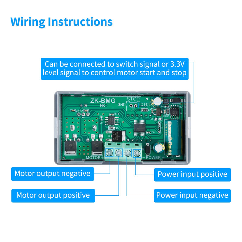 [Australia - AusPower] - ZK-BMG DC Motor Speed Controller, DC Motor Controller 9V-60V/12A/500W DC Encoder, PWM Control Adjustable Speed Variable Rotary Switch PWM Signal Generator Module 