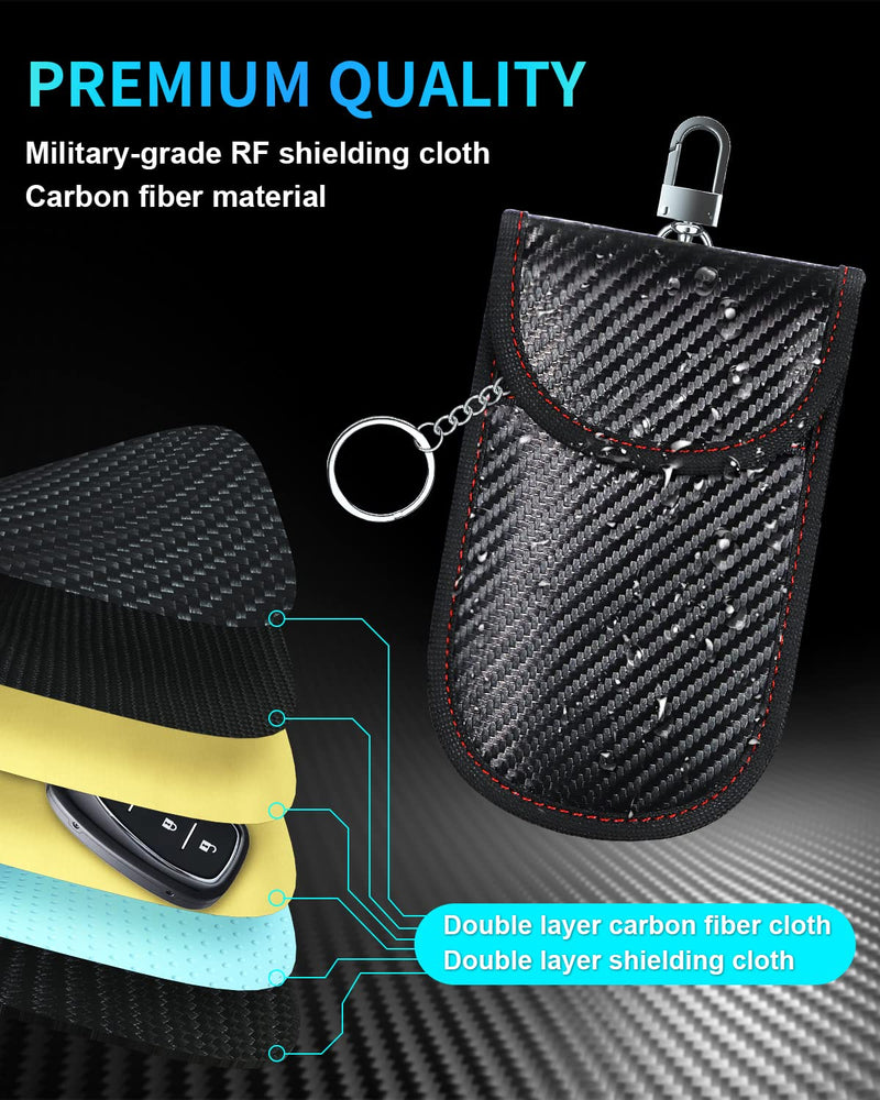 [Australia - AusPower] - Faraday Bag for Key Fob - 2 Pack Faraday Cage Protector - Car RFID Signal Blocking - Anti-Hacking Case Blocker,Anti-Theft Pouch 