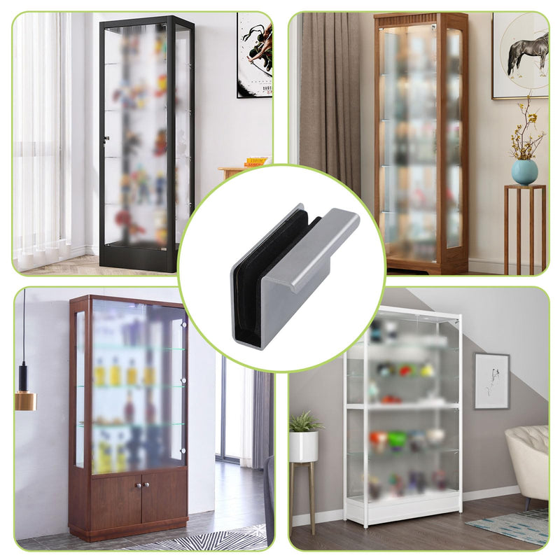 [Australia - AusPower] - Glass Finger Edge Pull, 4Pcs Cabinet Finger Pull Handle Glass Door Clips Cabinet Latch Clamp Concealed Handle for Display Glasscase Door (Pearl Chrome) 4 Pieces Pearl Chrome 