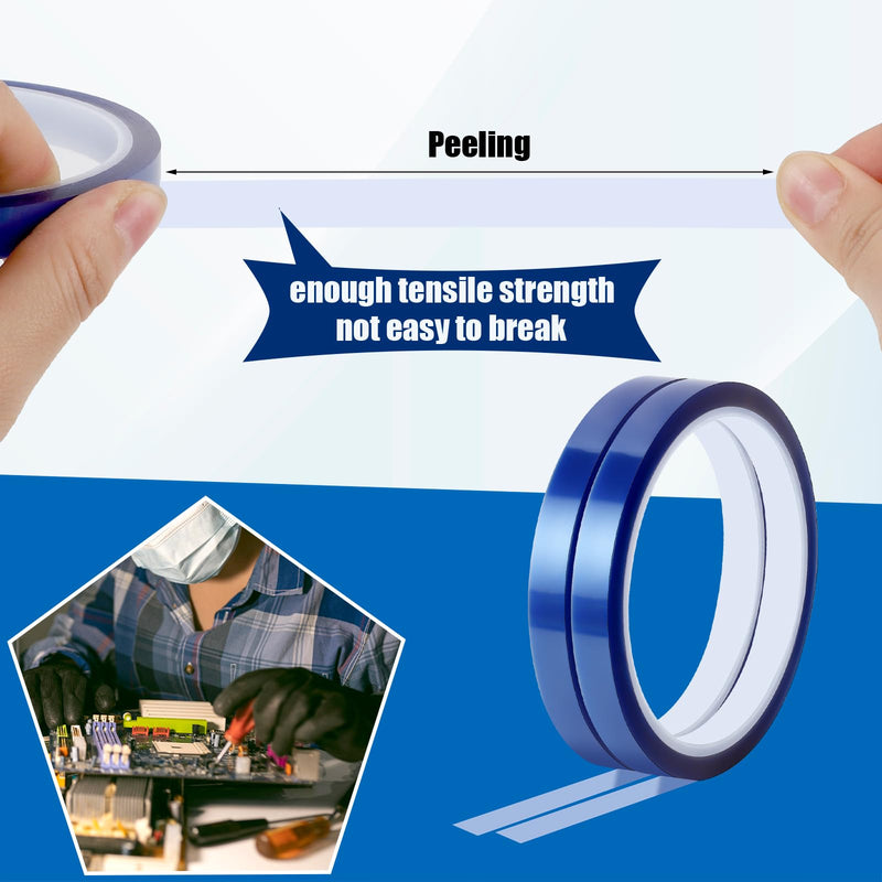 [Australia - AusPower] - 10 Rolls Heat Transfer Tape Blue Sublimation Tape, 10mm × 30m (98ft) High Temperature Resistant Tape, Heat Transfer Tape for Sublimation Press Electronic Soldering Insulation, No Residue 10 