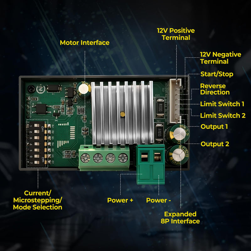 [Australia - AusPower] - Stepper Motor Driver Controller for Nema 17/23/34 Stepper Motor, Integrated with LCD Display 6.6A Current, 64 Micro-Step, TTL Serial Control for CNC, 3D Printer, Automation for 42 57 86 Stepper Motor 