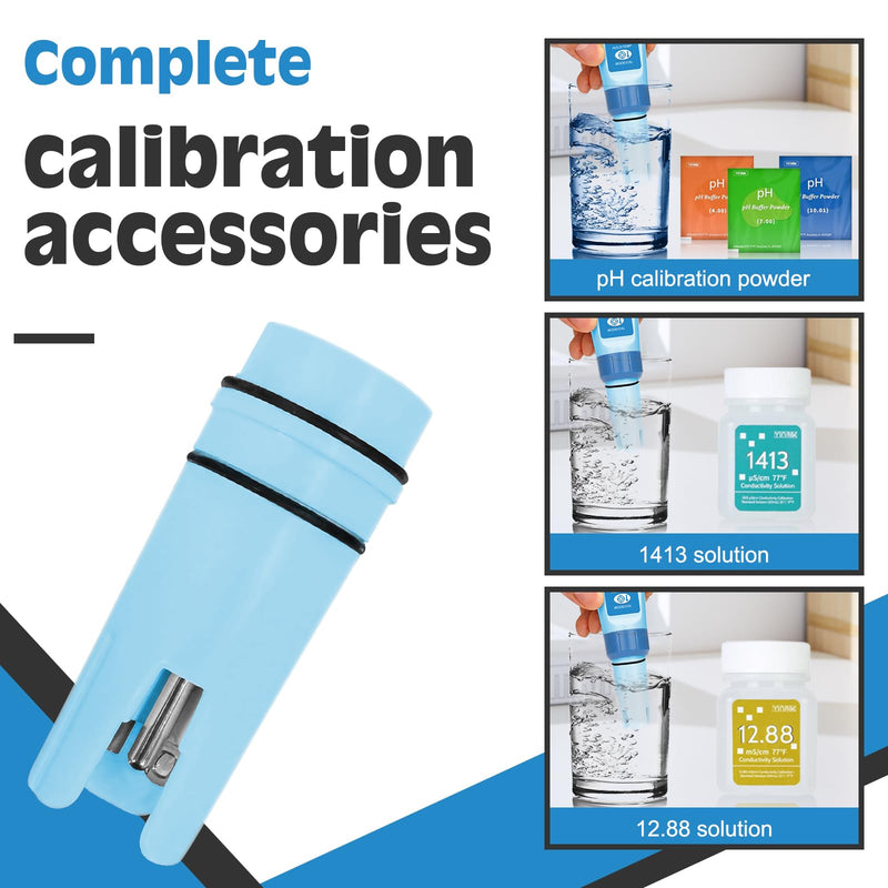 [Australia - AusPower] - Replacement pH Probe for YINMIK YK-4N pH Meter, pH Electrode with EC Calibration Solution and pH Storage Solution，Blue Color pH EC Electrode, Also Suitable for YK-4 and YK-4S 