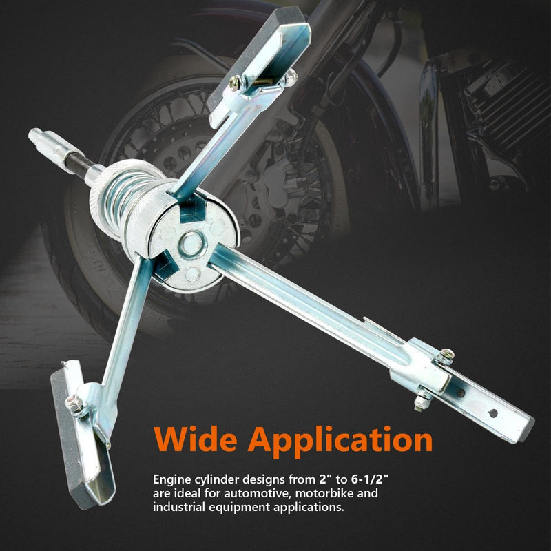 BOOMSTART Engine Cylinder Honing Tool, Adjustable Deglazer 50.8-165.1 mm (2 - 6-1/2 Inch) with 3 x 76.2 mm (3 Inch) Honing Stones, 220 Grit, Cylinder Plane for Engine & Brake Cylinder