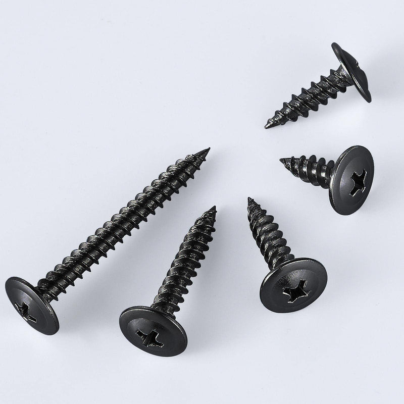 [Australia - AusPower] - (250 pcs)#8×1" Black Truss Head Wood Screws Quick Metal Self Tapping Zinc Oxide #8×1" 