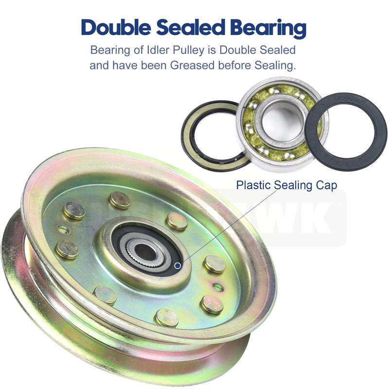 [Australia - AusPower] - 175820 Idler Pulley Replaces Craftsman Idler Pulley 175820 Pulley Craftsman Pulley Idler Flat 175820, Husqvarna 596481401 Pulley Idler, Husqvarna 532175820 Pulley, Husqvarna 539107620 1 Pack 175820 Pulley 