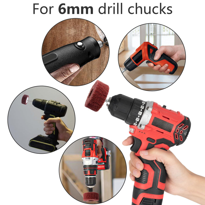 [Australia - AusPower] - FEIHU 10pcs Sanding Discs Assorted Sizes 60/50/40/30/25mm Sanding Mop Set Non-Woven Sanding Discs for Cleaning and Removing Paint Oxide Flap Sanders Shank Diameter 6mm 10 pieces 