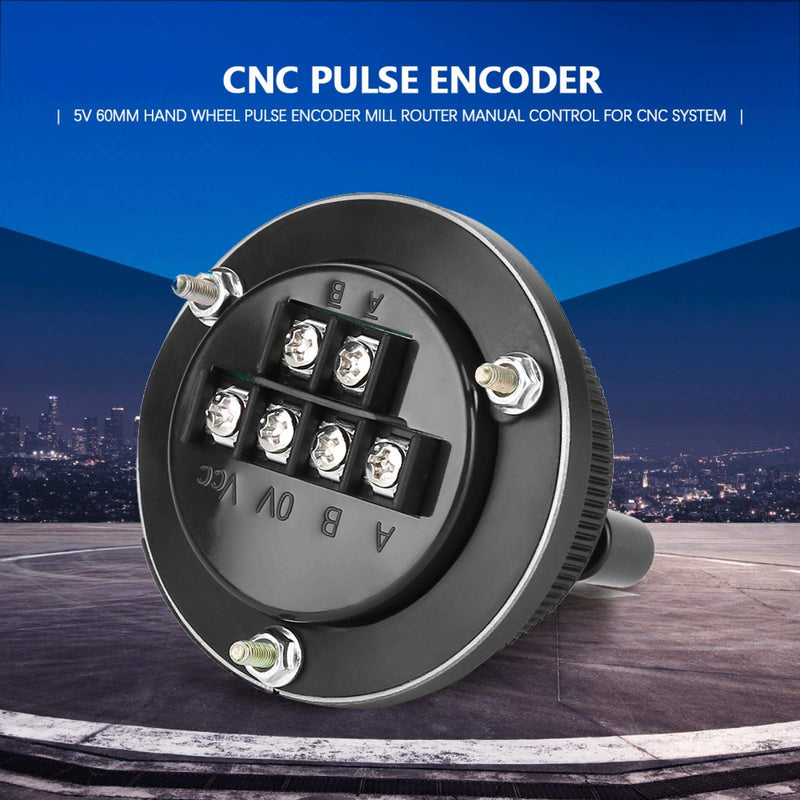 [Australia - AusPower] - CNC pulse generator, pulse generator, pulse generator, 5 V, 60 mm, hand-wheel pulse generator, router, manual control for CNC system (black) 