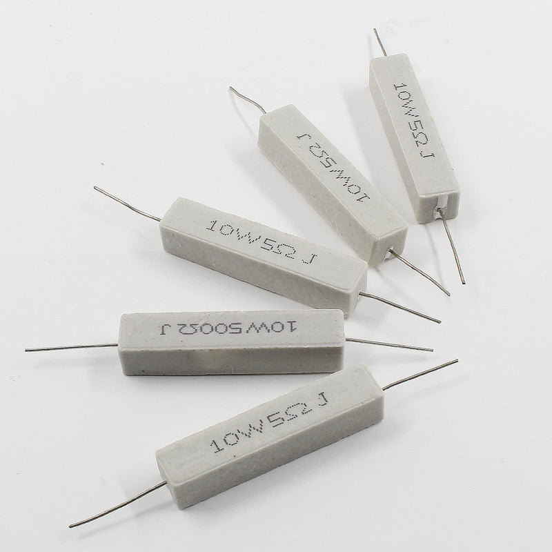 [Australia - AusPower] - 10Pcs Cement Resistor 10W 5 Ohm Resistor, Ceramic Resistor Power Resistor, Precharge Horizontal Resistors Wirewound Resistor, Flame Resistance 