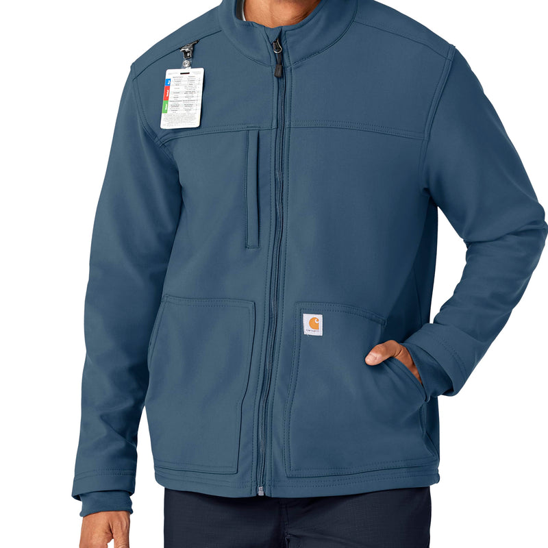 Carhartt Scrubs C80023 Men's Rugged Flex® Modern Fit Bonded Fleece Jack Large Storm Blue