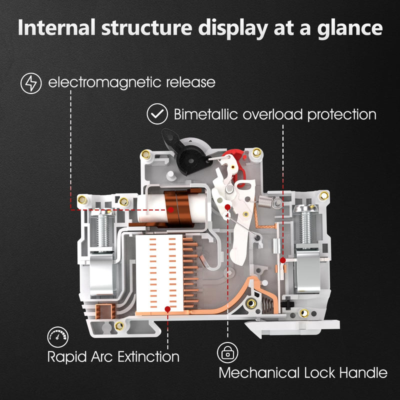 [Australia - AusPower] - DC Miniature Circuit Breaker 12V-110V Circuit Breaker 1Pole 10Amp Smart Circuit Breaker DIN Rail Mount for Battery Power Systems,Solar photovoltaic Systems(C10A) 1P 10A 