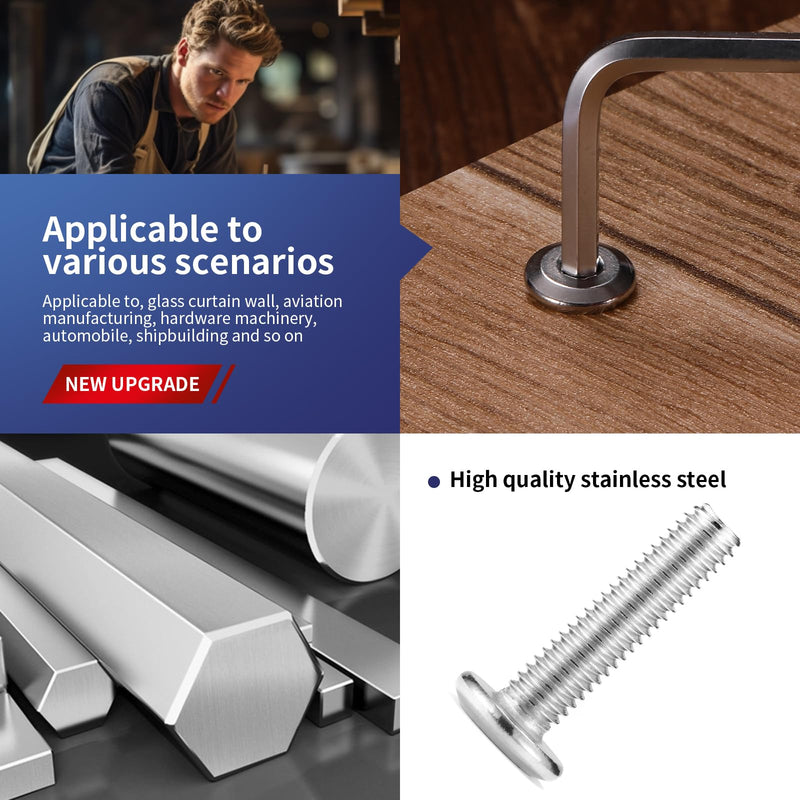 [Australia - AusPower] - M6 x 50mm 10Pcs Flat Head Hex Socket Cap Screws Bolts, 304 Stainless Steel 18-8, Full Thread by SG TZH (with Hex Spanner) 10 M6 x 50mm 