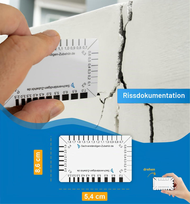 Expert Accessories Crack Monitor as [Practical Tear Card] Set of 2 | Measuring Gauge | Gap Measure Crack Ruler Crack Width Gauge | Crack Width Ruler | Crack Ruler | Expert Classic (2)