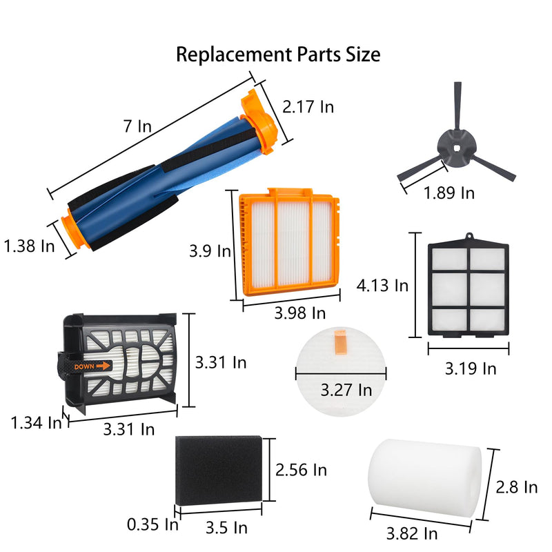 [Australia - AusPower] - Replacement Parts Compatible with Shark UR2360S UR2360 UR2360EEUS Ultra Robot Vacuum (19 Pack) 19 Pack 