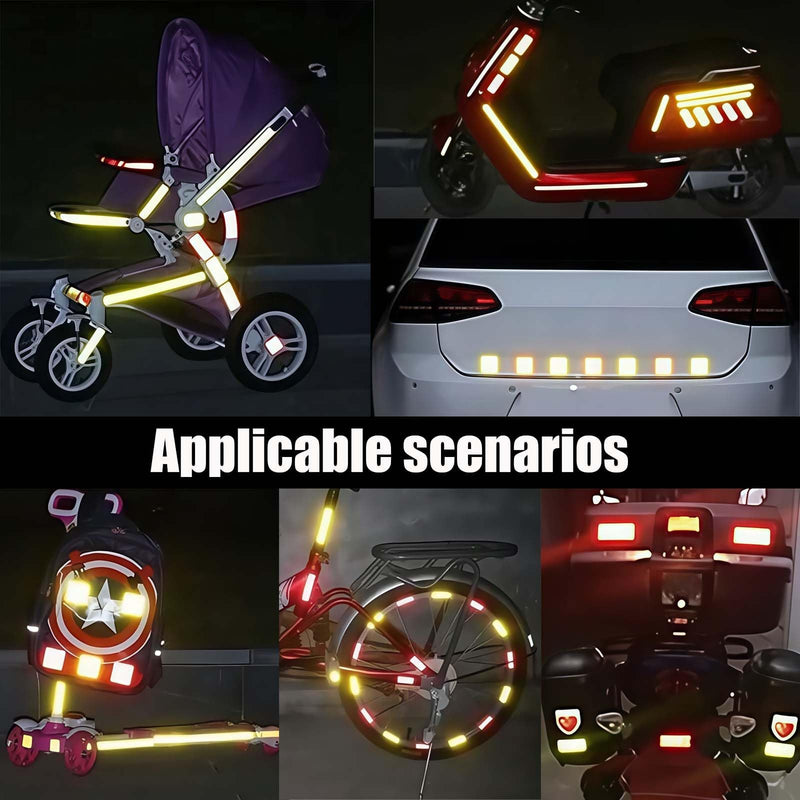 Super Reflective Stickers Made of DG3, 3.15" x 1.18" Safety Reflective Tape for Car Bike Mailbox Helmet, Reflective Tape Outdoor Waterproof - Enhanced Night Safety & Wide Coverage (Red-30Pcs) Red-30Pcs