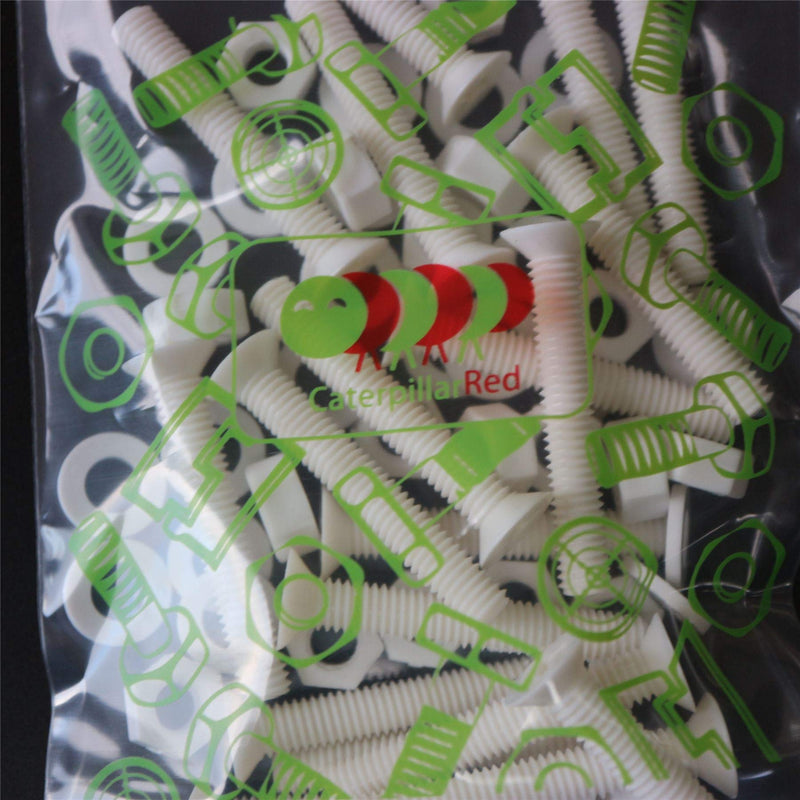 [Australia - AusPower] - 20 x White Countersunk Screws Polypropylene (PP) Plastic Nuts and Bolts, Washers, M6 x 40mm, Anti-Corrosion, Chemical Resistant, (15/64 x 1 37/64 in) 