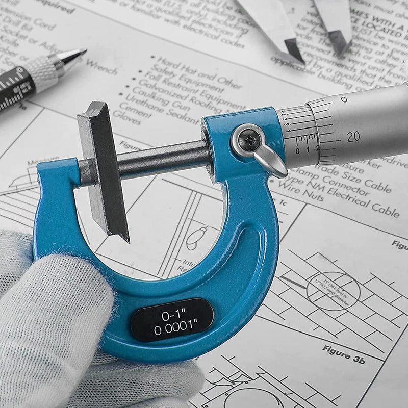 [Australia - AusPower] - Outside Micrometer, 0-1" Machinist Micrometer, 0.0001" Graduation Micrometer Set, Alloy Precision Micrometer, Machinist Tool, Micrometer Standard with Case 1 
