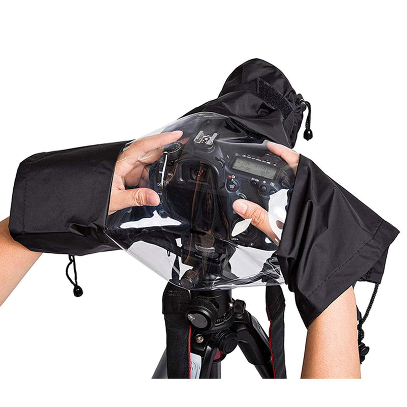 [Australia - AusPower] - WANBY Waterproof Camera Rain Cover Professional Soft Black Camera Rain Covers for All DSLR SLR Cameras 
