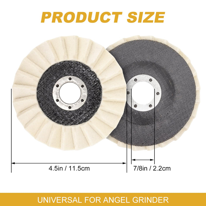 Wool Felt Flap Polishing Disc - Wool Felt Flap Discs Polishing Wheel, 6 PCS 4.5 Inch Wool Polishing Wheel for Angle Grinder,Car Wax 4.5IN6