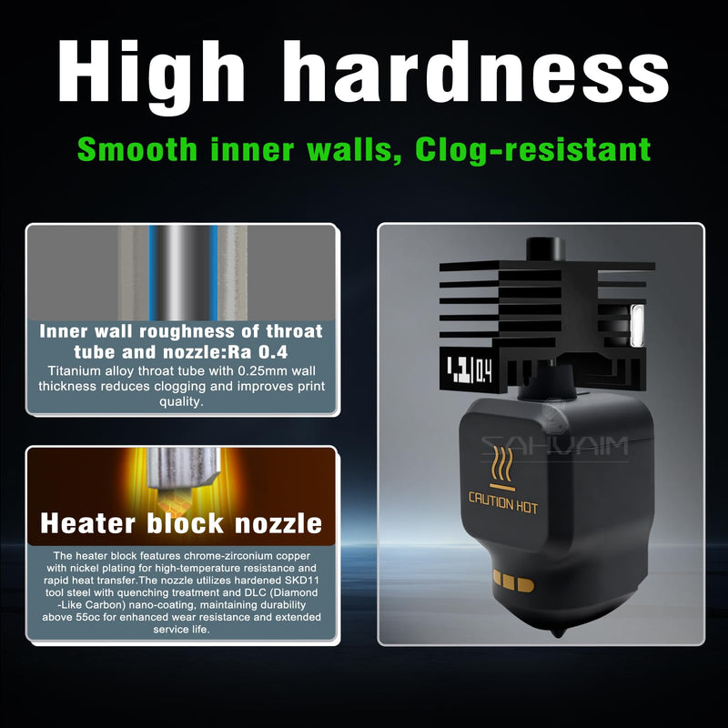 [Australia - AusPower] - 4Pack 0.2/0.4/0.6/0.8MM H2 Series/P2S Hotend for Bambu Lab H2D/H2S/H2C Combo/P2S 3D Printer, High Temperature Quick Swap Hardened Steel Nozzle Replacement 3D Printer Extruder 4PCS 0.2/0.4/0.6/0.8MM Hotends 