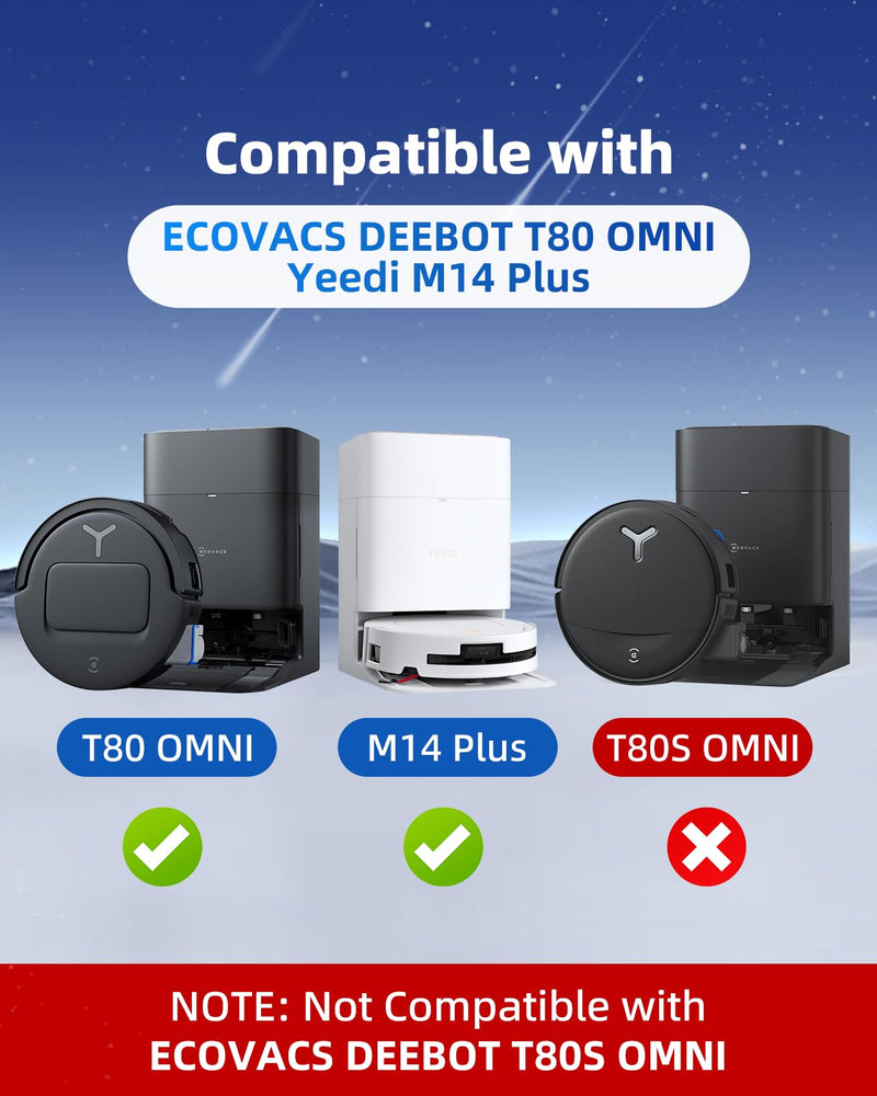 [Australia - AusPower] - T80 Omni Replacement Parts Compatible with ECOVACS DEEBOT T80 OMNI/Yeedi M14 Plus Robot Vacuum - 21 Pcs T80 Omni Accessories Kit:1 Main Brush, 3 Roller Mops, 4 Filters, 6 Dust Bags(No for T80S OMNI) T80 OMNI 21 PCS 