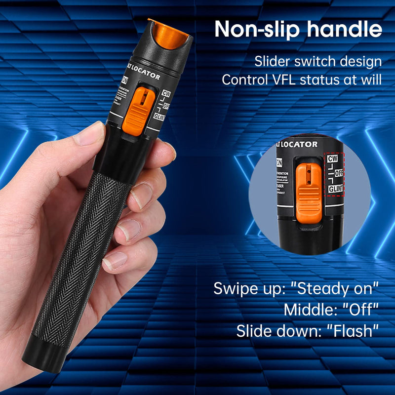 [Australia - AusPower] - 4PC Fiber Fault Detector 10Km Fiber Optic Tester for Network Cable Test, 2.5mm Universal Connector Suitable for FC SC ST 4 