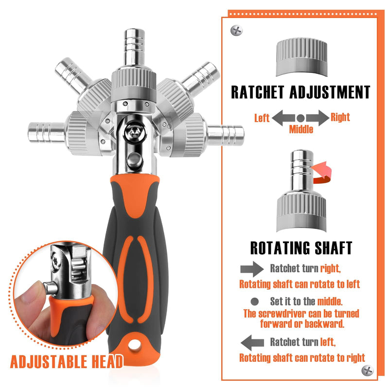 Ratcheting Screwdriver Set - BTEC 68 in 1 Socket Set & Magnetic Screwdriver Bit Set with Rotatable Ratchet Handles,extensions bar and Storage Case for Computer/Bike/Car/Electronics Maintenance