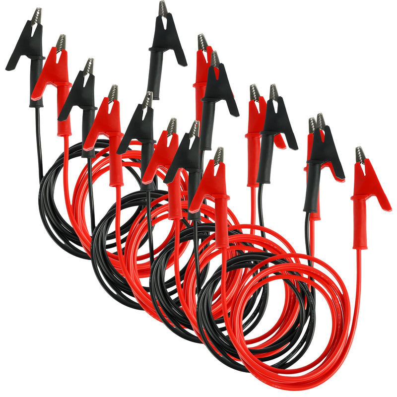 [Australia - AusPower] - 8 Pcs 14 Gauge Alligator Clips 3.3 Ft, Jumper Wires Alligator Clips Electrical Set Dual Ended Crocodile Alligator Clips, Test Flexible Cable for Electrical Testing 