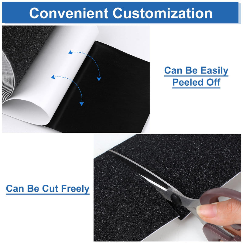 Anti Slip Tape, 4inch x 14.7ft Non-Slip Traction Grip Tape to Indoor or Outdoor Stair,Tubs, Boats,Waterproof Grip Tape Safety Non Skid Roll for Stair Steps, Black Onesize 1.0