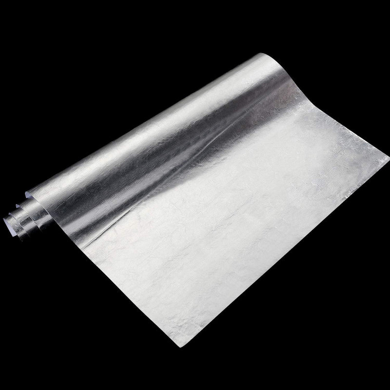 BBTO Heat Reflective Sheet Adhesive Backed Aluminized Fiberglass Heat Shield Tape Protection Barrier Heat Shield Resistant Material for Hose and Auto Use Heat Insulation Sheet(Silver, 12 x 60 Inch) Silver
