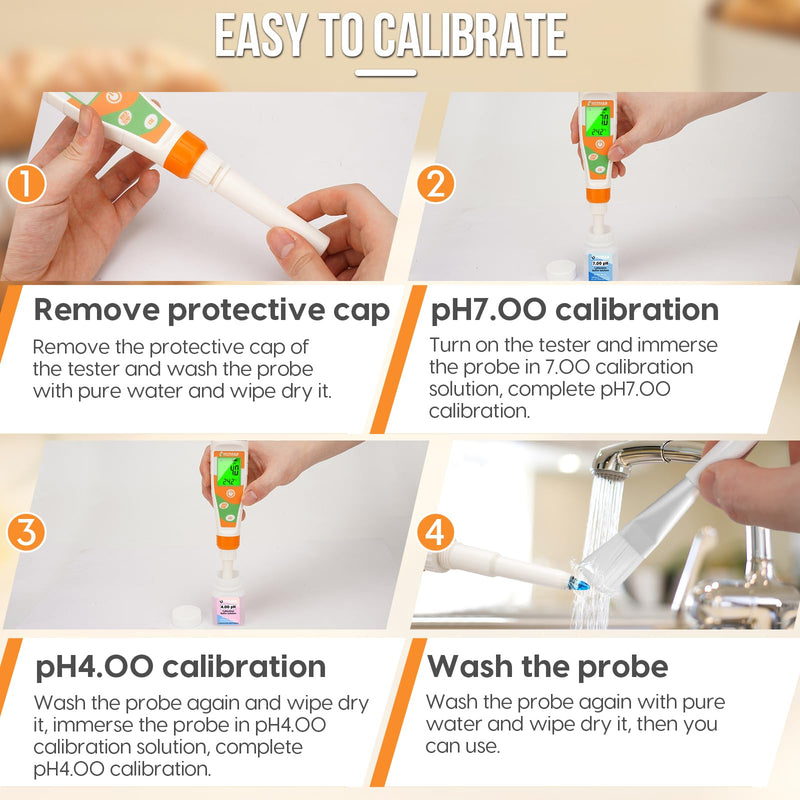 [Australia - AusPower] - pH Tester for Food Digital pH Meter for Sourdough Starter and Dough Spear Sensor Food pH Kit Works for Fermented Sausages Cheese Sushi Rice Canned Jam Soapmaking and Other Solid Semi-solid 