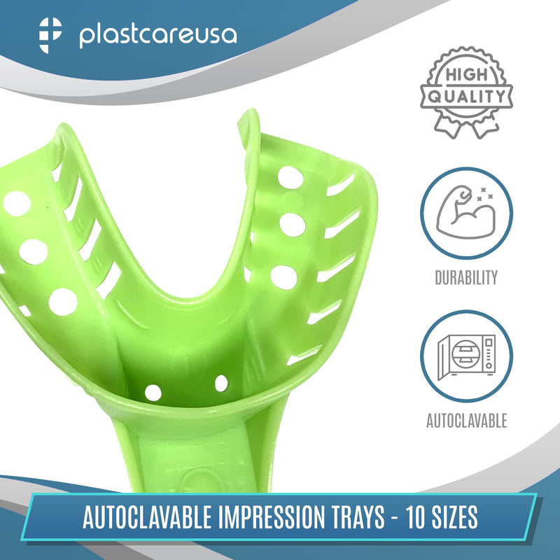 [Australia - AusPower] - Dental Impression Trays Medium Upper - Autoclavable Perforated Impression Tray Set - Size Number 3 (Bag of 12) by PlastCare USA #3 
