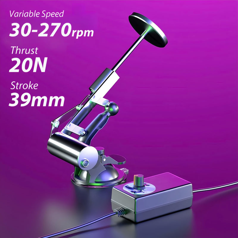 20N Mini Linear Actuator, 3-12V Electric Linear Motion Actuator, 39mm Stroke Reciprocating Linear Actuator, 30-190 Times/min Variable Speed, Adjustable Angles, Suction Base, M6 Thread Rod