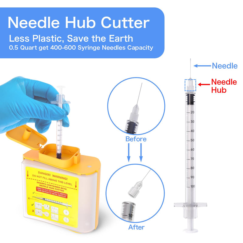 [Australia - AusPower] - Needle Hub Cutter, Disposal Sharps Container for Cutting and Storege of Needle Hub L M 