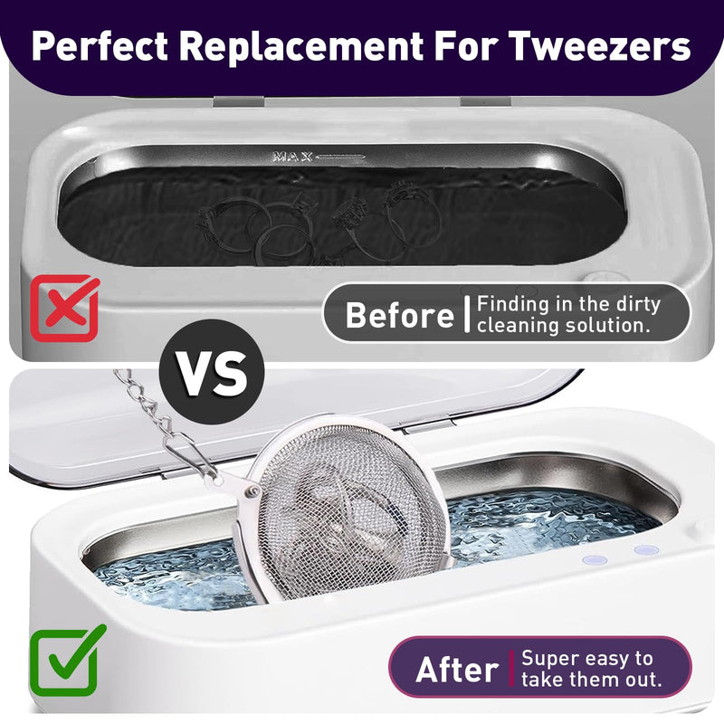 [Australia - AusPower] - 3-Pack Ultrasonic Cleaner Basket - Stainless Steel Basket for Ultrasonic Jewelry Cleaner - Ideal Parts Washer Basket 