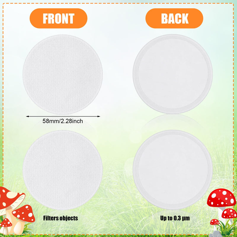 [Australia - AusPower] - 30 Pieces Synthetic Filter Paper Stickers 0.3 ?m Synthetic Filter Disc Wide Mouth Circular Adhesive Filter Patch Sticker for Mushroom Cultivation Wide Mouth Jar Lids Mason Jars (2.28 Inch) 2.28 Inch 