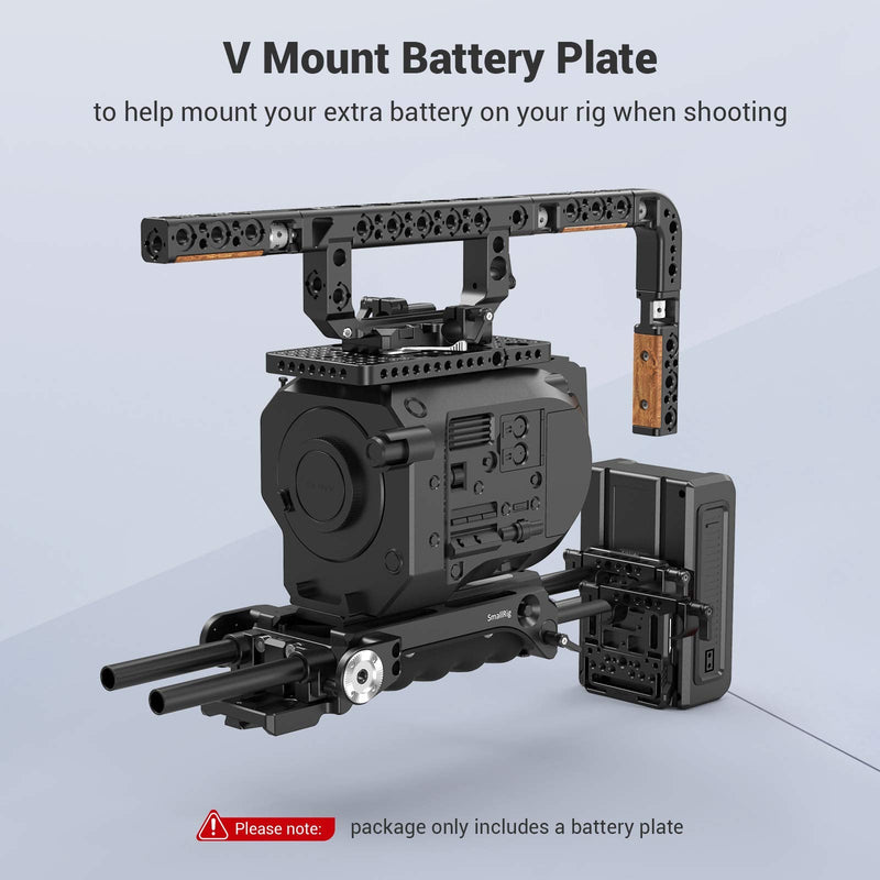 [Australia - AusPower] - SmallRig Battery Plate with V-Lock Mount with Dual 15mm Rod Clamp for Camera Power Supply - 3016 