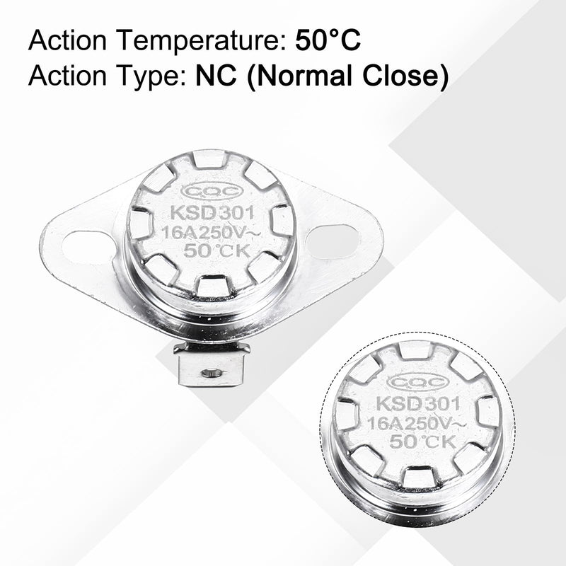 [Australia - AusPower] - uxcell KSD301 Thermostat 50℃/122°F 16A Normally Open N.O Temperature Switch for Microwaves,Oven,Coffee Maker 8 Pcs,Ceramic Material 
